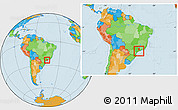 Political Location Map of Cubatao, within the entire country
