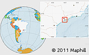 Political Location Map of Cubatao, highlighted country