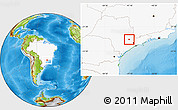 Physical Location Map of Indaiatuba, highlighted country
