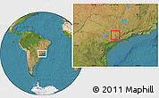 Satellite Location Map of Indaiatuba