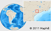Shaded Relief Location Map of Indaiatuba