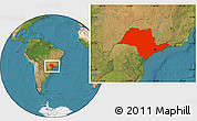Satellite Location Map of Sao Paulo