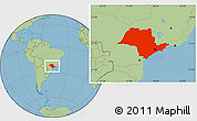 Savanna Style Location Map of Sao Paulo