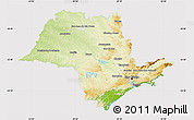Physical Map of Sao Paulo, cropped outside