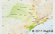 Physical Map of Sao Paulo, lighten