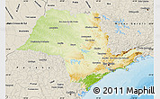 Physical Map of Sao Paulo, shaded relief outside