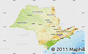 Physical Map of Sao Paulo, single color outside