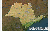 Satellite Map of Sao Paulo, darken