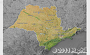 Satellite Map of Sao Paulo, desaturated