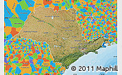Satellite Map of Sao Paulo, political outside