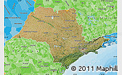 Satellite Map of Sao Paulo, political shades outside