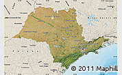 Satellite Map of Sao Paulo, shaded relief outside