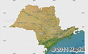 Satellite Map of Sao Paulo, single color outside