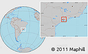 Gray Location Map of Mogi Das Cruzes