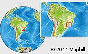 Physical Location Map of Mogi Das Cruzes, within the entire country