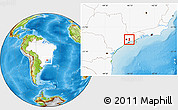 Physical Location Map of Mogi Das Cruzes, highlighted country