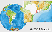 Physical Location Map of Mogi Das Cruzes, highlighted parent region