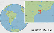 Savanna Style Location Map of Mogi Das Cruzes