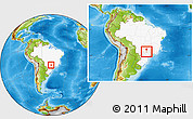 Physical Location Map of Nova Alianca, highlighted country, within the entire country