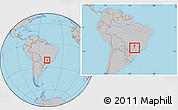 Gray Location Map of Planalto, within the entire country