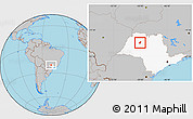 Gray Location Map of Planalto, highlighted parent region