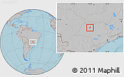 Gray Location Map of Planalto, hill shading