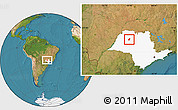 Satellite Location Map of Planalto, highlighted parent region