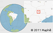 Savanna Style Location Map of Planalto, highlighted country
