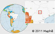 Political Location Map of Quata, highlighted country
