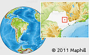 Physical Location Map of Rio Claro, highlighted parent region