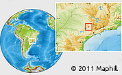 Physical Location Map of Rio Claro