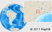 Shaded Relief Location Map of Rio Claro