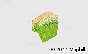 Physical 3D Map of Sete Barras, cropped outside