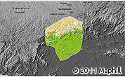 Physical 3D Map of Sete Barras, darken, desaturated