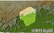 Physical 3D Map of Sete Barras, darken