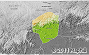 Physical 3D Map of Sete Barras, desaturated