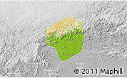 Physical 3D Map of Sete Barras, lighten, desaturated