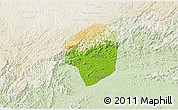 Physical 3D Map of Sete Barras, lighten