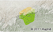 Physical 3D Map of Sete Barras, lighten, semi-desaturated