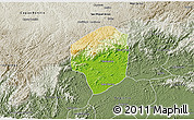 Physical 3D Map of Sete Barras, semi-desaturated
