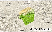 Physical 3D Map of Sete Barras, shaded relief outside