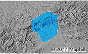 Political 3D Map of Sete Barras, desaturated