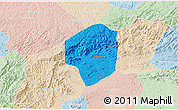 Political 3D Map of Sete Barras, lighten