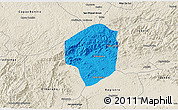 Political 3D Map of Sete Barras, shaded relief outside