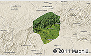 Satellite 3D Map of Sete Barras, shaded relief outside