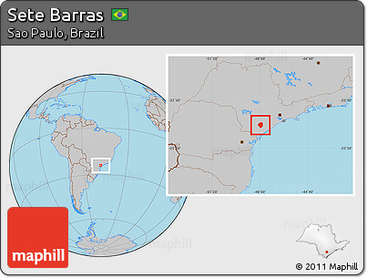 Gray Location Map of Sete Barras