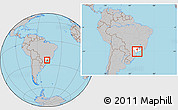 Gray Location Map of Sete Barras, highlighted parent region, within the entire country