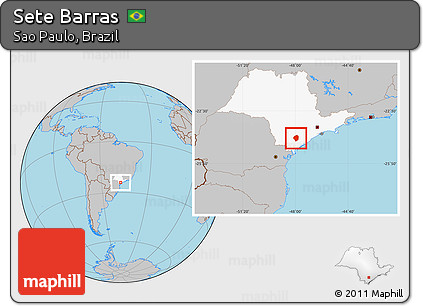 Gray Location Map of Sete Barras, highlighted parent region