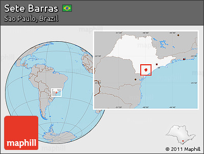 Gray Location Map of Sete Barras, highlighted parent region