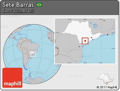 Gray Location Map of Sete Barras, highlighted parent region